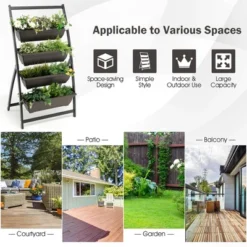 Costway 4 FT 4-Tier Vertical Raised Garden Bed Elevated Planter Box W/4 Container Boxes -Costway GUEST 9f89e05d 4f57 4172 bc1b 26a19a74fd5d