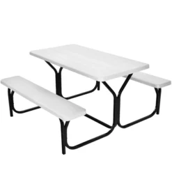 Costway Picnic Table Bench Set Outdoor Backyard Patio Garden Party Dining All Weather White 13 Costway Picnic Table Bench Set Outdoor Backyard Patio Garden Party Dining All Weather White -Costway GUEST 9fae2301 78ac 4633 86fa 5a56149ba0d2