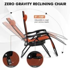 Costway Folding Zero Gravity Reclining Lounge Chairs Beach Patio With Utility Tray Orange 15 Costway Folding Zero Gravity Reclining Lounge Chairs Beach Patio With Utility Tray Orange -Costway GUEST 9fc2f8e4 d6b9 4259 9075 564256388a2b