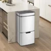 Costway 19 Gal Kitchen Trash Can With Soft Closing Lid & Stay-open Design Inner Buckets Silver