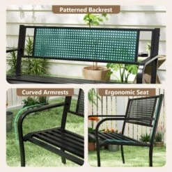 Costway 50" Garden Bench With Patterned Backrest And Curved Armrests For Porch Lawn 16 Costway 50" Garden Bench With Patterned Backrest And Curved Armrests For Porch Lawn -Costway GUEST a006356a ad56 4276 8ca8 677853f26bd5