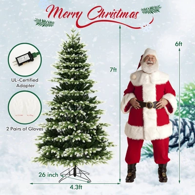 Costway 7 FT Pre-Lit Christmas Tree 3 Modes Hinged With Quick Power Connector & 500 Lights 4 Costway 7 FT Pre-Lit Christmas Tree 3 Modes Hinged With Quick Power Connector & 500 Lights - Image 2