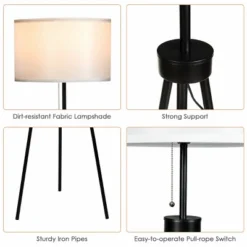 Costway Modern Metal Tripod Floor Lamp White Fabric Shade W/ Chain Switch Home & Office 14 Costway Modern Metal Tripod Floor Lamp White Fabric Shade W/ Chain Switch Home & Office -Costway GUEST a1541c2e 4ee9 4f81 805e b718c0ed8ef8