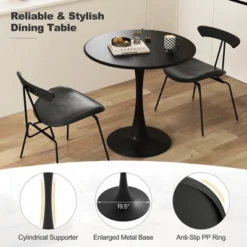 Costway 31.5" Round Dining Table With Anti-Slip PP Ring Modern Bistro Table For Dining Room -Costway GUEST a1be8528 9a49 4e15 857d c2fcaac71675