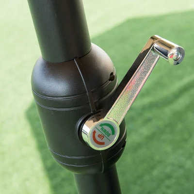 Costway 15' Market Outdoor Umbrella Double-Sided Twin Patio Umbrella With Crank Beige 10 Costway 15' Market Outdoor Umbrella Double-Sided Twin Patio Umbrella With Crank Beige - Image 8