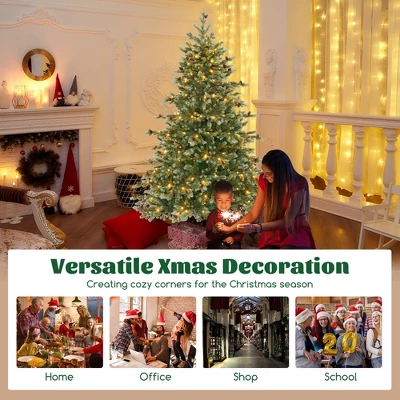 Costway 6/7/8 FT Artificial Christmas Tree With 590 Branch Tips 240/340/410 Warm White LED Lights 10 Costway 6/7/8 FT Artificial Christmas Tree With 590 Branch Tips 240/340/410 Warm White LED Lights - Image 8