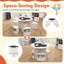 Costway 5 PCS Kids Table And Chair Set With Writable Blackboard Desktop Toddler Table -Costway GUEST a1fdfab0 c788 4ddf 9dd9 a1a780bc804e