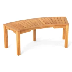 Costway 1/2/4 PCS Outdoor Curved Bench With Slatted Seat Wrap Around Tree Bench 2-Person Seating