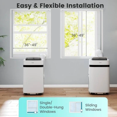Costway 12000 BTU Portable Air Conditioner With Fan & Dehumidifier Sleep Mode 24H Timer 9 Costway 12000 BTU Portable Air Conditioner With Fan & Dehumidifier Sleep Mode 24H Timer - Image 7