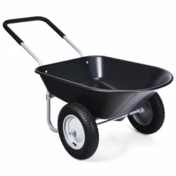 Costway 2 Tire Wheelbarrow Cart Heavy-duty Dolly Utility Cart Black -Costway GUEST a24320c6 8c6a 4ff1 8cc3 72c3ad01e524