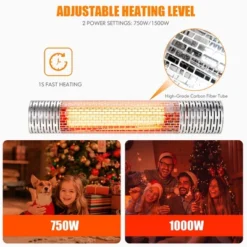 Costway 1500W Wall-Mounted Infrared Heater Indoor & Outdoor Electric Heater With Remote -Costway GUEST a2b22f42 54c0 4e3f bd05 8cdbdc840182