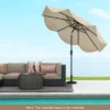 Costway 9 FT Patio Umbrella 2-Tier Market Table Umbrella With Crank Handle & 8 Ribs Beige/Navy -Costway GUEST a2bb8867 5863 4594 90fe 97ce93ef5f08