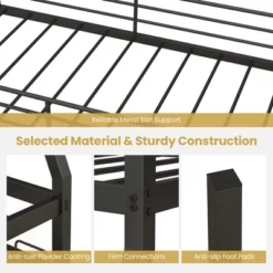 Costway Twin Over Full Metal Bunk Bed With Trundle Slats Support For Teens Adults Black -Costway GUEST a31ca182 2865 4677 8993 92ca7d5e597a