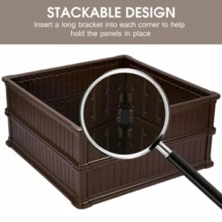 Costway 2 Pcs 48.5'' Raised Garden Bed Square Plant Box Planter Flower Vegetable Brown -Costway GUEST a35297f6 fde2 4bf3 b027 2980d44179e2