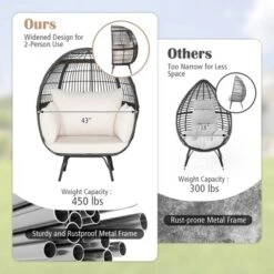 Costway Patio Oversized Rattan Wicker Egg Chair Lounge Basket 4 Cushion Indoor & Outdoor -Costway GUEST a3a1dff1 d259 4211 95bb de744adf5d01