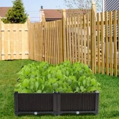 Costway Set Of 4 Raised Garden Bed Elevated Flower Vegetable Herb Grow Planter Box Brown 15 Costway Set Of 4 Raised Garden Bed Elevated Flower Vegetable Herb Grow Planter Box Brown -Costway GUEST a44f067d 61ce 4e94 bb9f ab5792f0e722