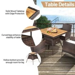 Costway 5PCS Patio Rattan Dining Furniture Set Arm Chair Wooden Table Top 17 Costway 5PCS Patio Rattan Dining Furniture Set Arm Chair Wooden Table Top -Costway GUEST a460e0f5 dceb 4cca bf37 62ad5a9cd282