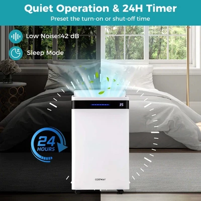 Costway 57 Pint Dehumidifier For Home And Basement With 4 Modes 3-Color Indicator 24H Timer 6 Costway 57 Pint Dehumidifier For Home And Basement With 4 Modes 3-Color Indicator 24H Timer - Image 4