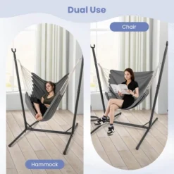 Costway Adjustable Hammock Chair With Stand 6 Adjustable Positions Storage Pocket Sturdy -Costway GUEST a46a8995 39d0 4f36 b15b 4d9b2997e330