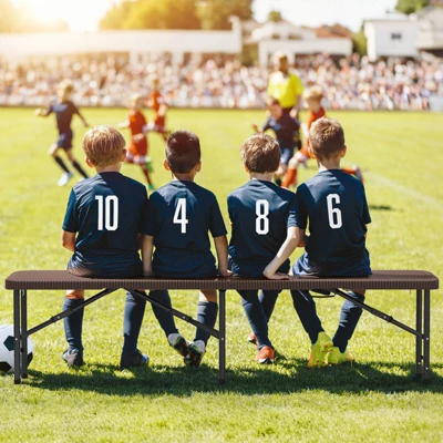 Costway 6 Ft Plastic Folding Bench With 1320 LBS Capacity Handle & Lock For Outdoor Camping 5 Costway 6 Ft Plastic Folding Bench With 1320 LBS Capacity Handle & Lock For Outdoor Camping - Image 3