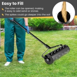 Costway 21“ Manual Lawn Aerator Grass Aeration Tool Filled With Sand Or Stone With Handle Green/Black -Costway GUEST a5d5965f 45a9 4f32 ac4e ca4a77f90e6f