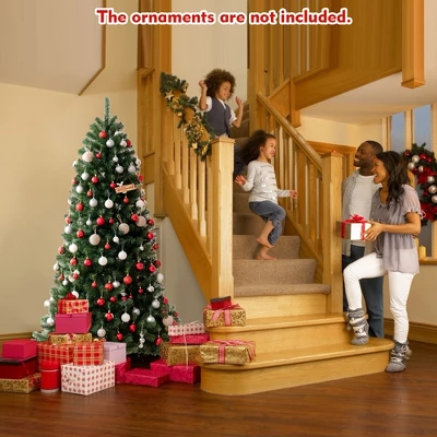 Costway 6ft Pre-lit Hinged Christmas Tree W/ Remote Control & 9 Lighting Modes 10 Costway 6ft Pre-lit Hinged Christmas Tree W/ Remote Control & 9 Lighting Modes - Image 8