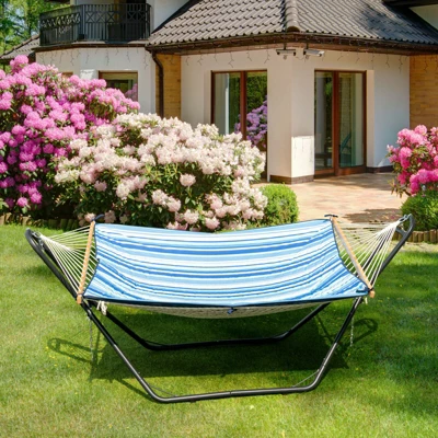 Costway Hammock Stand Heavy Duty Steel Frame Hanging Hooks Indoor Outdoor 5 Costway Hammock Stand Heavy Duty Steel Frame Hanging Hooks Indoor Outdoor - Image 3