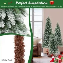 Costway Pre-Lit Christmas Tree Set Of 3 Slim Artificial Lighted Xmas Decoration 3/4/5 FT -Costway GUEST a6bb1b06 2b49 43c8 a7f7 54c569d8f975