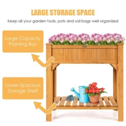 Costway 8 Grids Raised Garden Bed Elevated Planter Box Kit Wood W/Liner & Shelf 19 Costway 8 Grids Raised Garden Bed Elevated Planter Box Kit Wood W/Liner & Shelf -Costway GUEST a6c40e0d 6bb5 437b 80db ed0c0cc1a02a