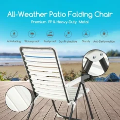 Costway Patio PP Folding Chair Adjustable Reclining 7-Level All-Weather Portable Outdoor -Costway GUEST a712e662 ee0d 4d40 ac95 7aac24121edf