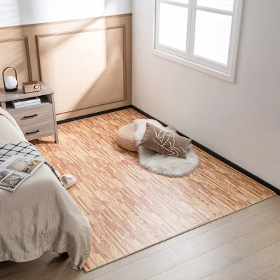 Costway 12 Tiles Wood Grain EVA Foam Floor Mats Interlocking W/Borders 24" Natural 3 Costway 12 Tiles Wood Grain EVA Foam Floor Mats Interlocking W/Borders 24" Natural