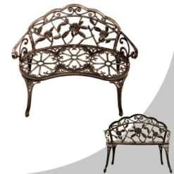 Costway Outdoor Garden Bench Chair Loveseat Cast Aluminum Patio Antique Rose -Costway GUEST a7d5462b 7fd7 4755 bdfe ed1bdf7b2aa6