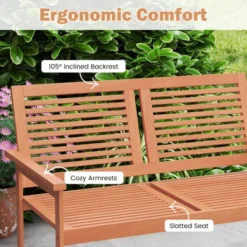 Costway 2-Person Patio Bench With Slatted Backrest And Seat Garden Loveseat Chair Furniture -Costway GUEST a803527f dfdd 4f92 a2cf e8a3c01c236f