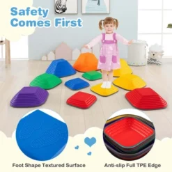 Costway 11 Pcs Colorful Stepping Stones With Full Non-Slip Edging Toys For 3+ Toddlers -Costway GUEST a81e7fe4 034d 4207 8aef 5855b2a223ca