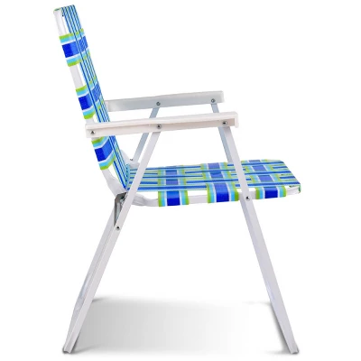 Costway 6pcs Folding Beach Chair Camping Lawn Webbing Chair Lightweight 1 Position Blue 9 Costway 6pcs Folding Beach Chair Camping Lawn Webbing Chair Lightweight 1 Position Blue - Image 7