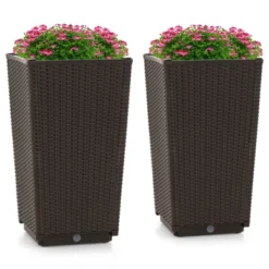 Costway 2PCS Outdoor Wicker Flower Pot 22.5''Tall Planters With Drainage Hole Black/Coffee 23 Costway 2PCS Outdoor Wicker Flower Pot 22.5''Tall Planters With Drainage Hole Black/Coffee -Costway GUEST a8cbb2b4 6b5b 4a0f a80e e801f161df35