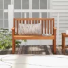 Costway 2-Person Outdoor Garden Wood Bench With Backrest Armrests For Yard Porch