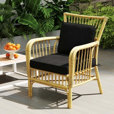 Costway 2/4/6-Pack 24" X 24" Deep Seat Cushion & Back Pillow With Removable Covers Outdoor Brown/Navy/Gray/Black 3 Costway 2/4/6-Pack 24" X 24" Deep Seat Cushion & Back Pillow With Removable Covers Outdoor Brown/Navy/Gray/Black