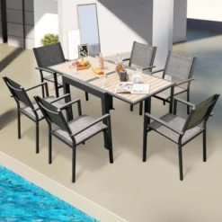 Costway 31.5"-63" Extendable Patio Table L-shaped Brace Included For Fixation Outdoor -Costway GUEST a9d43bde 7ba0 4855 abf5 dd2bfc27404e