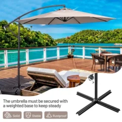 Costway 10 FT Patio Offset Umbrella W/8 Ribs Cross Base Tilt -Costway GUEST aa65ef61 3ee6 4bba 9fd2 79366ba743e1