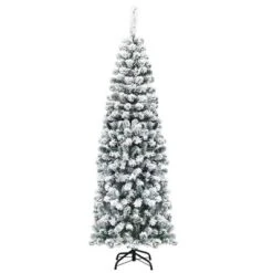 Costway 4.5/6/7.5 Ft Unlit Hinged Snow Flocked Artificial Pencil Christmas Tree With 242/500/641 Branch 20 Costway 4.5/6/7.5 Ft Unlit Hinged Snow Flocked Artificial Pencil Christmas Tree With 242/500/641 Branch -Costway GUEST aa74f02c 5a61 41b4 862d 0952773b1aef