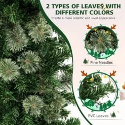 Costway 7ft Pre-lit PVC Artificial & Pine Needles Half Christmas Tree W/ 450 Branch Tips & 150 Lights -Costway GUEST aabd7a5b b6d4 4ac4 aa0d d31a46c1b121
