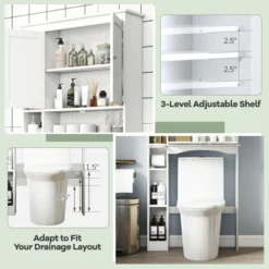 Costway Over The Toilet Storage Cabinet Bathroom Storage Organizer With Toilet Paper Holder -Costway GUEST ab081ccf d32d 4282 99fc 1d3e69ecac56