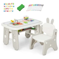 Costway Kids Drawing Table & Chair Set Graffiti Toddlers Art Activity Table & Chair -Costway GUEST ab77a895 87ef 4273 97c4 89aea5a9e99e