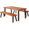 Costway 3 Pieces Picnic Table Set Acacia Wood Table Bench With Steel Legs Outdoor Patio 1 Costway 3 Pieces Picnic Table Set Acacia Wood Table Bench With Steel Legs Outdoor Patio -Costway GUEST ab818a32 eab6 4480 868e a00dff73a9c5