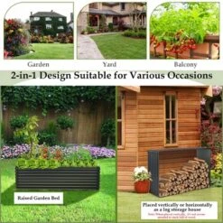 Costway 1 PC Galvanized Raised Garden Bed Outdoor Planter Box Firewood Rack Log Holder 17 Costway 1 PC Galvanized Raised Garden Bed Outdoor Planter Box Firewood Rack Log Holder -Costway GUEST ab93f02c 0f48 46e4 8103 af7acf54ba74