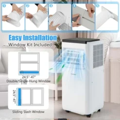 Costway 8000 BTU Portable Air Conditioner Cools Up To 250 Sq.Ft With Fan & Dehumidifier 5000 BTU(8000BTU ASHRAE) 18 Costway 8000 BTU Portable Air Conditioner Cools Up To 250 Sq.Ft With Fan & Dehumidifier 5000 BTU(8000BTU ASHRAE) -Costway GUEST ac877889 bea3 4264 a03e 85481d47b2a2