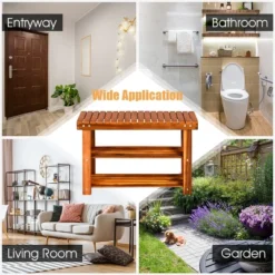 Costway 3-Tier Wood Shoe Rack 27.5' Shoe Bench Freestanding Boots Organizer Heavy-duty -Costway GUEST ad04b294 dfa5 4e81 bdf9 81f3f54b29c0