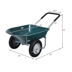 Costway 2 Tire Wheelbarrow Cart Heavy-duty Dolly Utility Cart Green -Costway GUEST ad50ccae 6548 42f8 88dc 52872cde62db