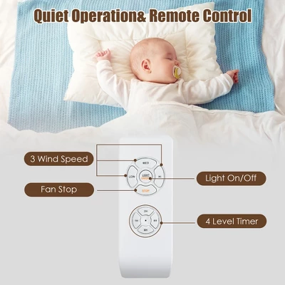 Costway 52'' Ceiling Fan With Light Reversible Crystal Ceiling Fan Lamp W/Remote Control 6 Costway 52'' Ceiling Fan With Light Reversible Crystal Ceiling Fan Lamp W/Remote Control - Image 4